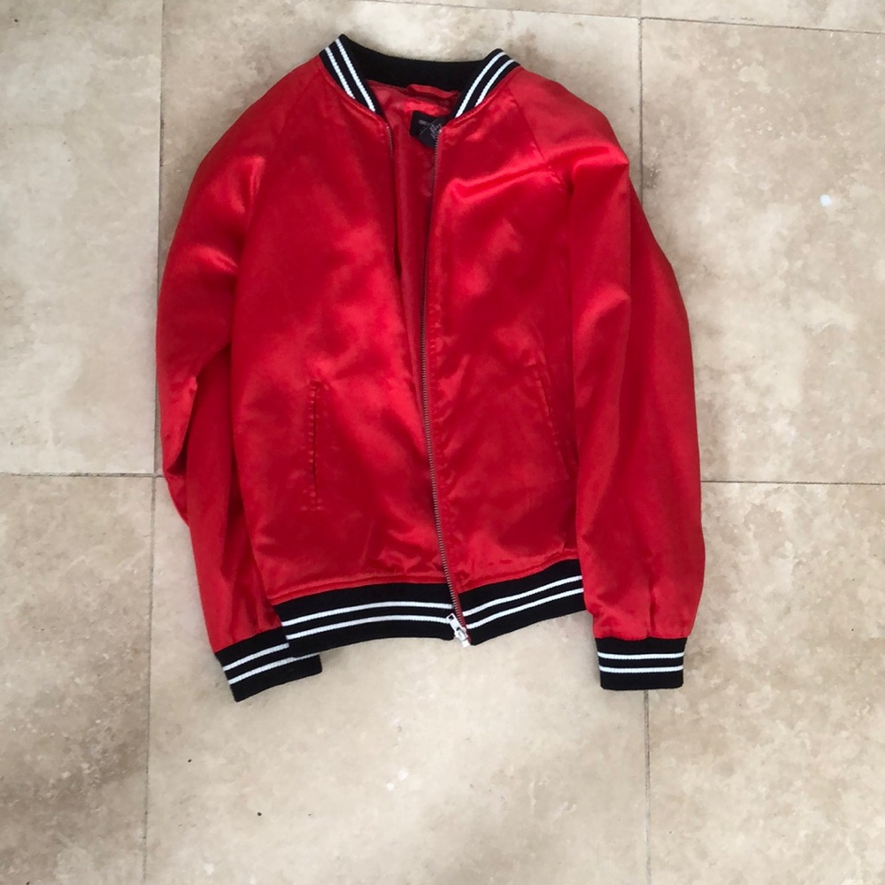 Red bomber jacket